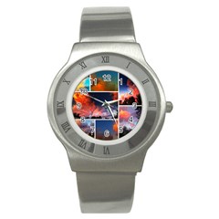 Sunset Collage Stainless Steel Watch by okhismakingart