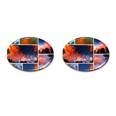 Sunset Collage Cufflinks (oval) by okhismakingart