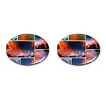 Sunset Collage Cufflinks (Oval) Front(Pair)