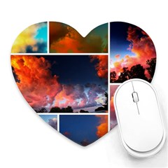 Sunset Collage Heart Mousepads by okhismakingart