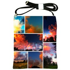 Sunset Collage Shoulder Sling Bag by okhismakingart