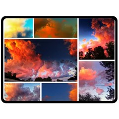 Sunset Collage Fleece Blanket (large)  by okhismakingart