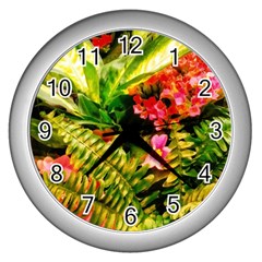 Fern Jungle Wall Clock (silver) by okhismakingart