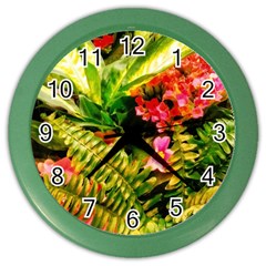 Fern Jungle Color Wall Clock by okhismakingart