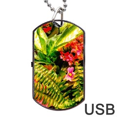 Fern Jungle Dog Tag Usb Flash (two Sides) by okhismakingart