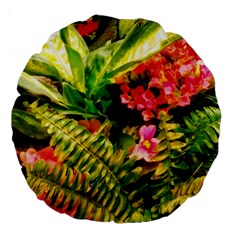 Fern Jungle Large 18  Premium Round Cushions by okhismakingart