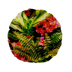 Fern Jungle Standard 15  Premium Flano Round Cushions by okhismakingart