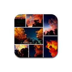 Sunset Collage Ii Rubber Coaster (square)  by okhismakingart