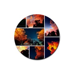 Sunset Collage Ii Rubber Coaster (round)  by okhismakingart