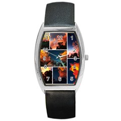 Sunset Collage Ii Barrel Style Metal Watch by okhismakingart