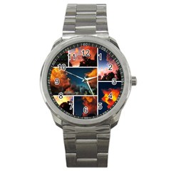 Sunset Collage Ii Sport Metal Watch by okhismakingart