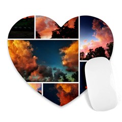 Sunset Collage Ii Heart Mousepads by okhismakingart