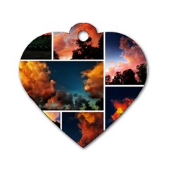 Sunset Collage Ii Dog Tag Heart (one Side) by okhismakingart