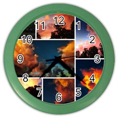 Sunset Collage Ii Color Wall Clock by okhismakingart