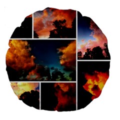 Sunset Collage Ii Large 18  Premium Round Cushions by okhismakingart