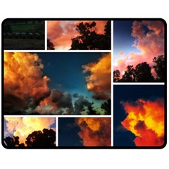 Sunset Collage Ii Double Sided Fleece Blanket (medium)  by okhismakingart