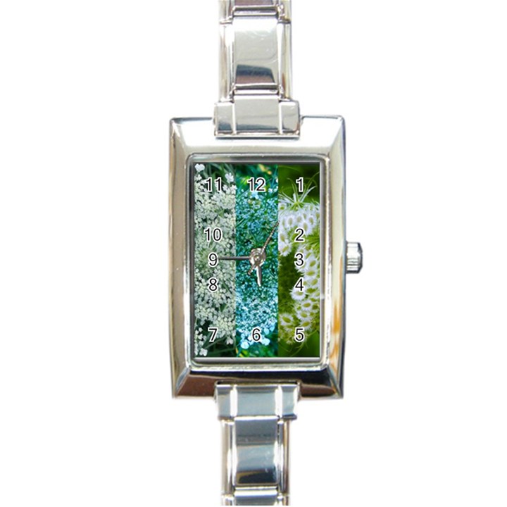 Queen Annes Lace Vertical Slice Collage Rectangle Italian Charm Watch