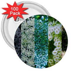 Queen Annes Lace Vertical Slice Collage 3  Buttons (100 Pack)  by okhismakingart