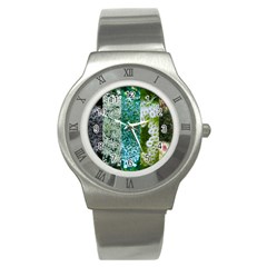 Queen Annes Lace Vertical Slice Collage Stainless Steel Watch by okhismakingart