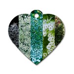 Queen Annes Lace Vertical Slice Collage Dog Tag Heart (One Side) Front