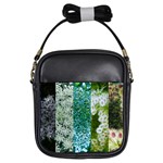 Queen Annes Lace Vertical Slice Collage Girls Sling Bag Front