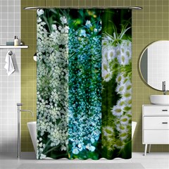 Queen Annes Lace Vertical Slice Collage Shower Curtain 48  X 72  (small)  by okhismakingart