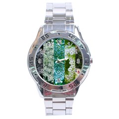 Queen Annes Lace Vertical Slice Collage Stainless Steel Analogue Watch by okhismakingart