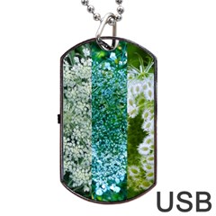 Queen Annes Lace Vertical Slice Collage Dog Tag Usb Flash (two Sides) by okhismakingart