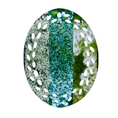 Queen Annes Lace Vertical Slice Collage Ornament (oval Filigree) by okhismakingart