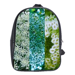 Queen Annes Lace Vertical Slice Collage School Bag (xl) by okhismakingart