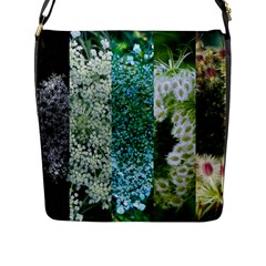 Queen Annes Lace Vertical Slice Collage Flap Closure Messenger Bag (l) by okhismakingart