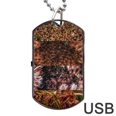 Queen Annes Lace Horizontal Slice Collage Dog Tag Usb Flash (one Side) by okhismakingart