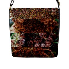 Queen Annes Lace Horizontal Slice Collage Flap Closure Messenger Bag (l) by okhismakingart