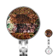 Queen Annes Lace Horizontal Slice Collage Stainless Steel Nurses Watch by okhismakingart