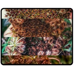 Queen Annes Lace Horizontal Slice Collage Double Sided Fleece Blanket (medium)  by okhismakingart