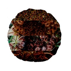 Queen Annes Lace Horizontal Slice Collage Standard 15  Premium Flano Round Cushions by okhismakingart