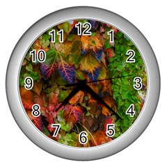 Fall Ivy Wall Clock (silver) by okhismakingart