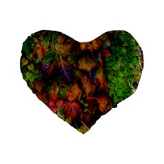 Fall Ivy Standard 16  Premium Heart Shape Cushions by okhismakingart