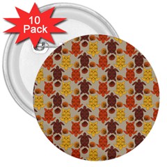 Sea Turtle Sea Life Pattern 3  Buttons (10 pack) 