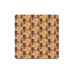 Sea Turtle Sea Life Pattern Square Magnet