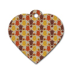 Sea Turtle Sea Life Pattern Dog Tag Heart (Two Sides)