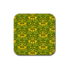 Texture Plant Herbs Green Rubber Coaster (square)  by Mariart