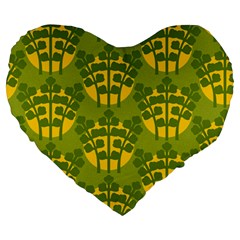 Texture Plant Herbs Green Large 19  Premium Heart Shape Cushions by Mariart