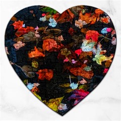 Leaves And Puddle Jigsaw Puzzle (heart) by okhismakingart