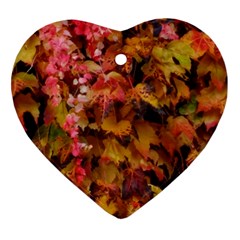 Red and Yellow Ivy Ornament (Heart)