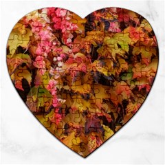 Red And Yellow Ivy Jigsaw Puzzle (heart) by okhismakingart