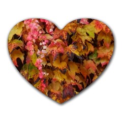 Red and Yellow Ivy Heart Mousepads