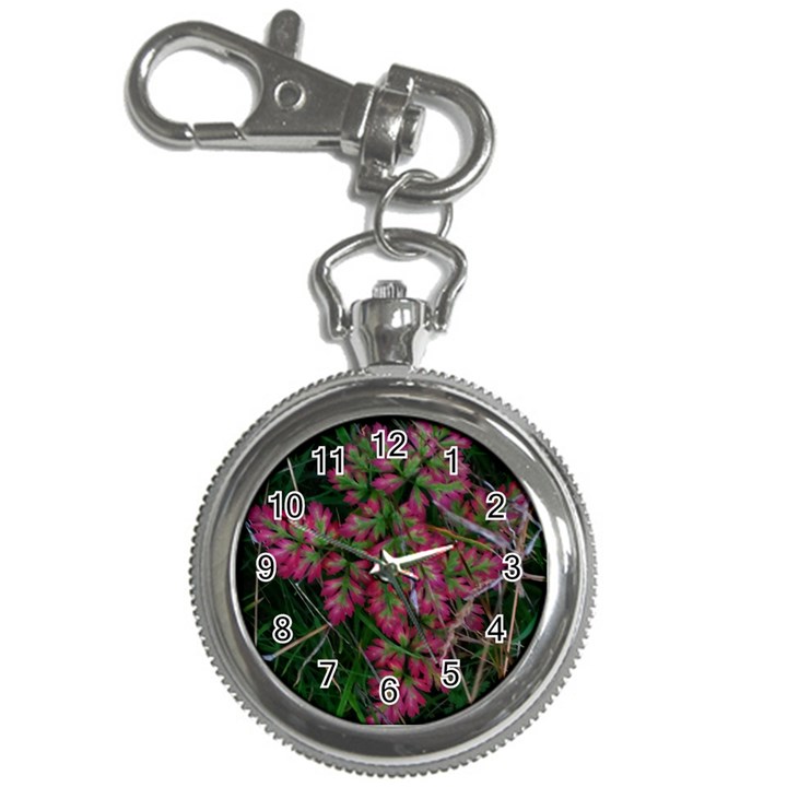 Pink-Fringed Leaves Key Chain Watches