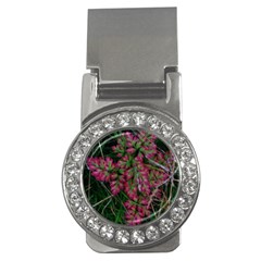 Pink-fringed Leaves Money Clips (cz)  by okhismakingart