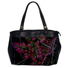 Pink-fringed Leaves Oversize Office Handbag by okhismakingart